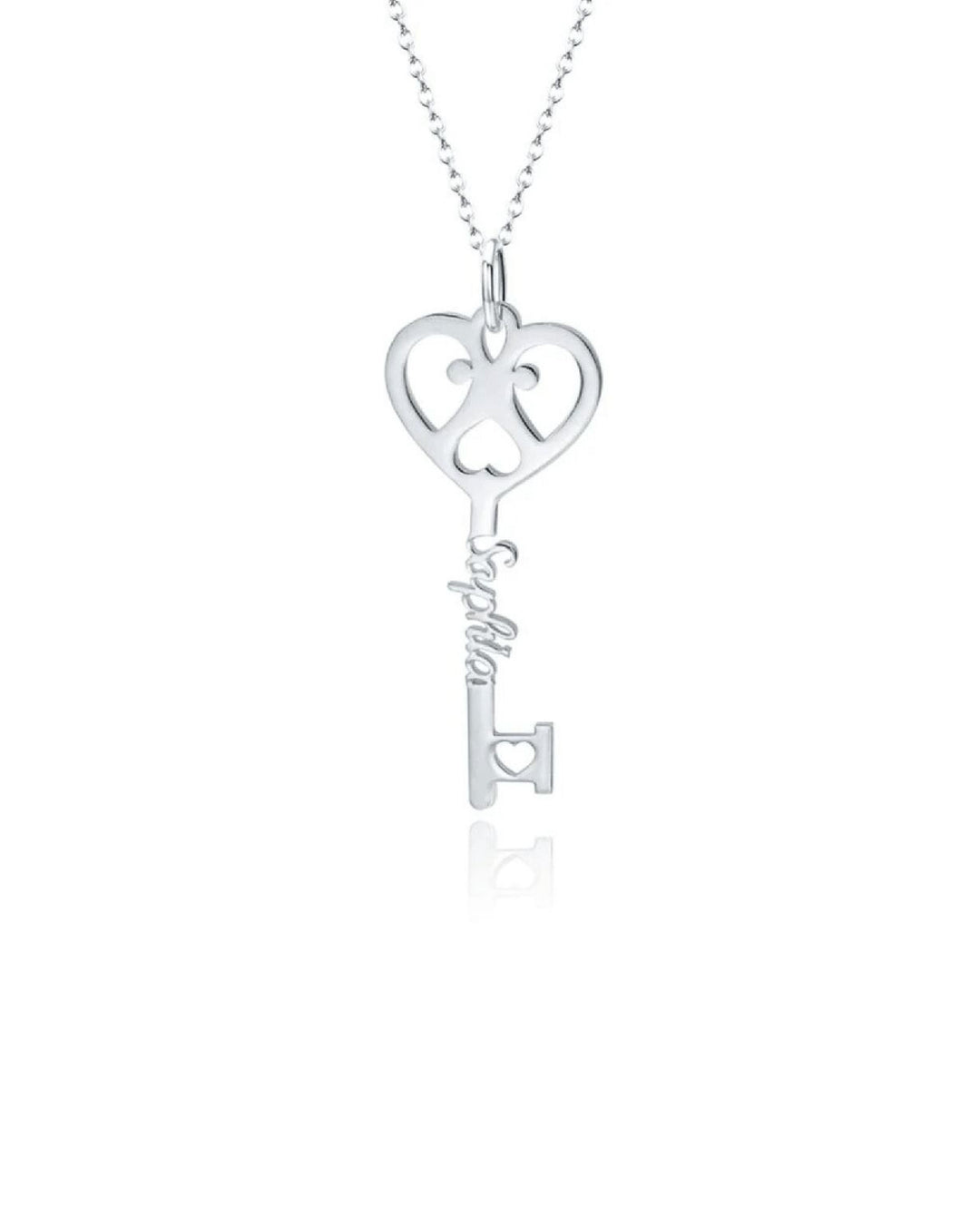 Key To My Heart - Custom Necklace - HouseofLx - 18K White Gold