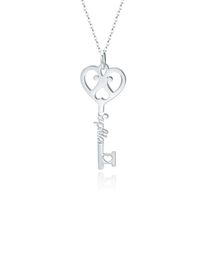 Key To My Heart - Custom Necklace - HouseofLx - 18K White Gold