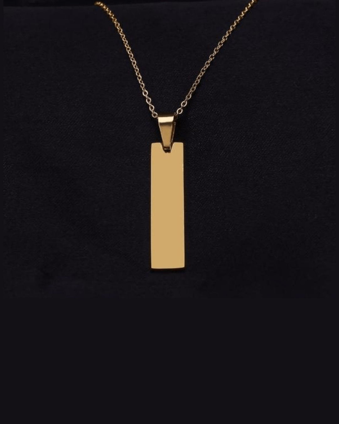 Minimalist - Custom Engraved Tag Necklace - HouseofLx - 18K Yellow Gold