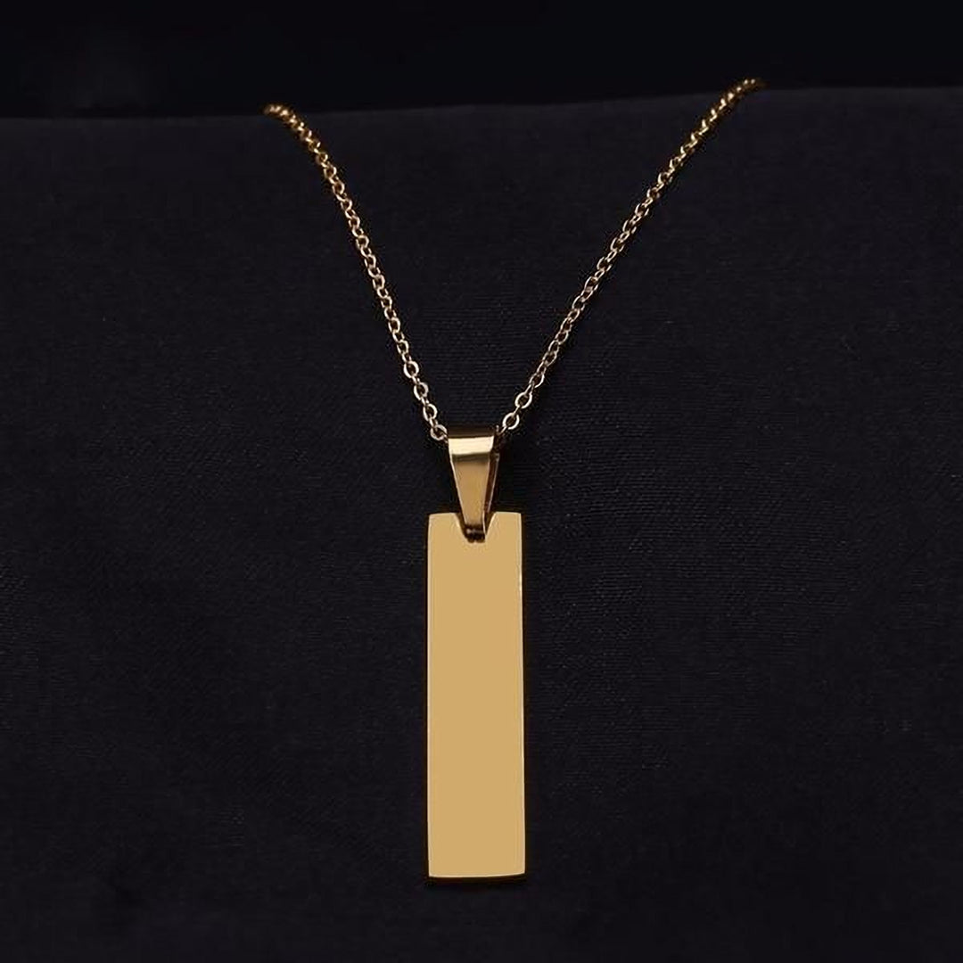 Minimalist - Custom Engraved Tag Necklace - HouseofLx18K Yellow Gold