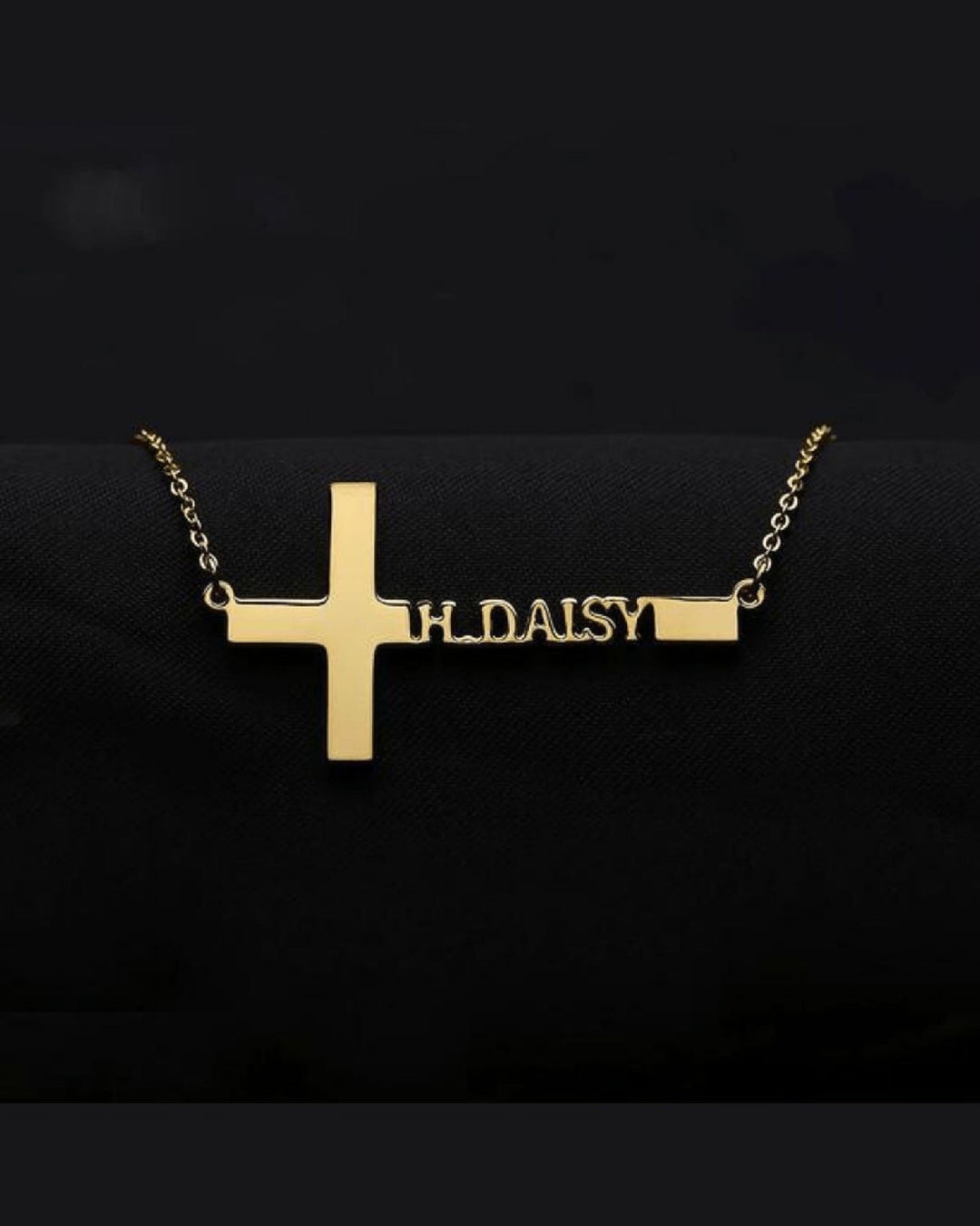 Saint - Custom Cross Necklace - HouseofLx - 18K Yellow Gold