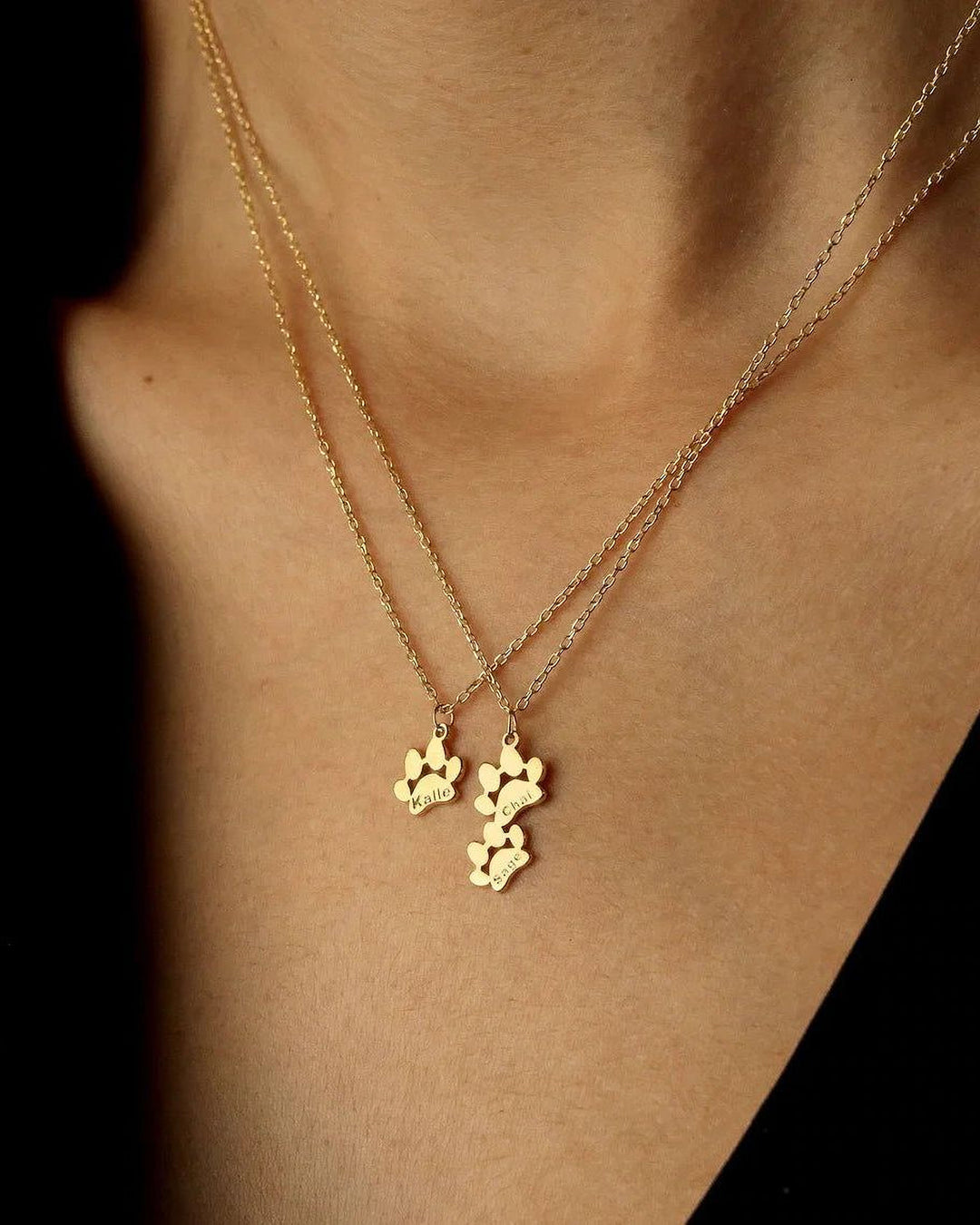 Luxe Paws - Custom Name Necklace - HouseofLx - 18K Yellow Gold