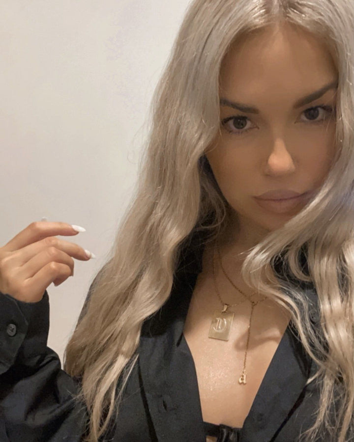 Sparkle - Custom Initial Lariat Necklace - HouseofLx-18K Yellow Gold