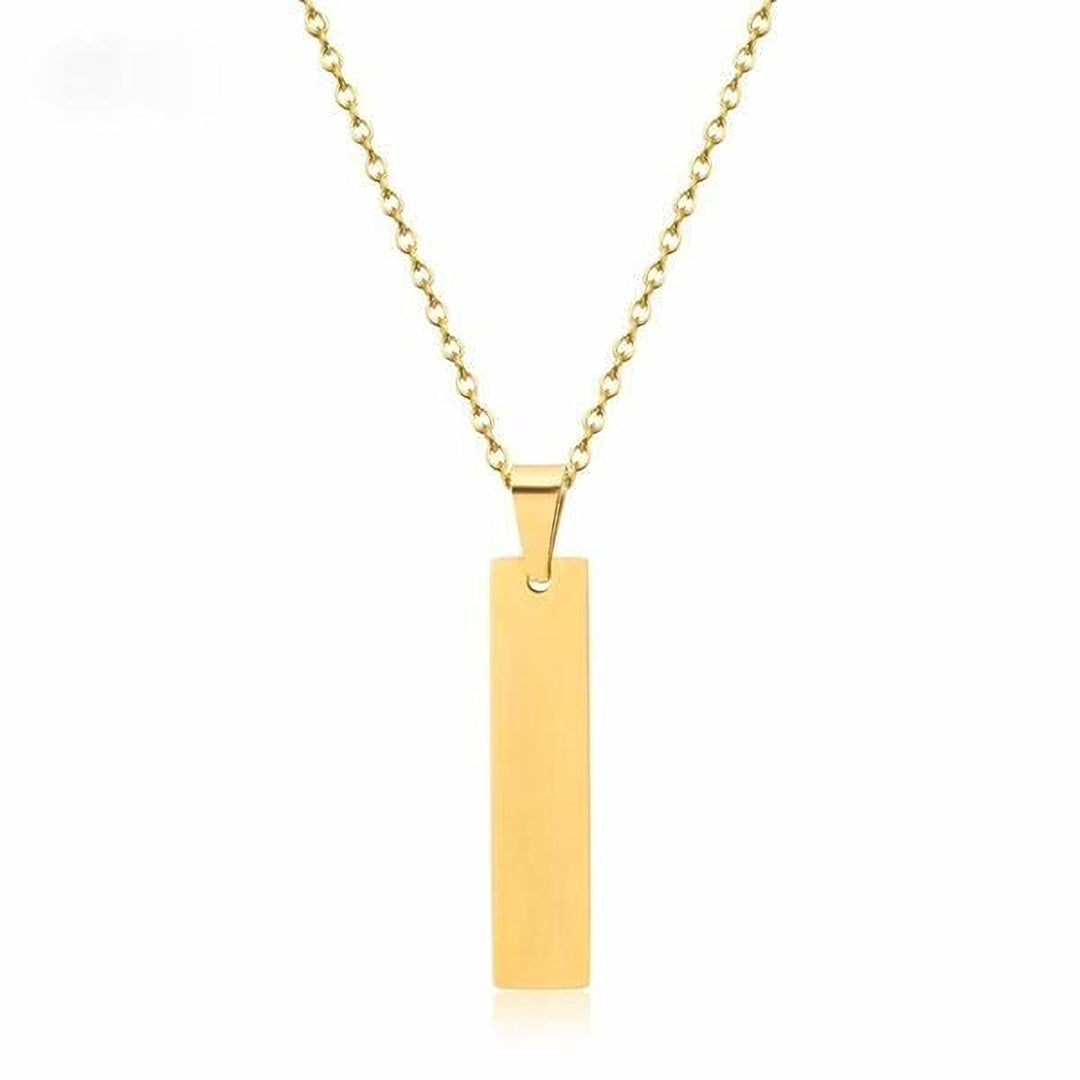 Minimalist - Custom Engraved Tag Necklace - HouseofLx18K Yellow Gold