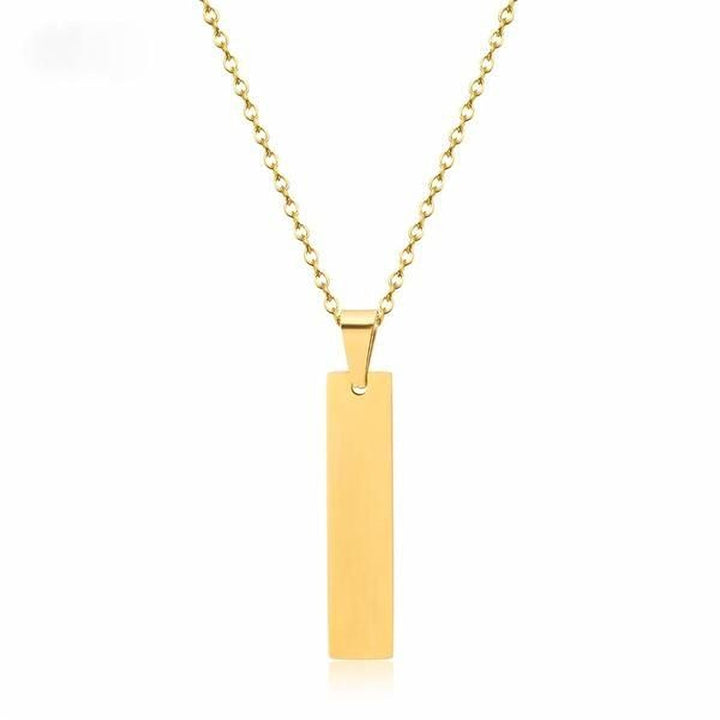 Minimalist - Custom Engraved Tag Necklace - HouseofLx18K Yellow Gold