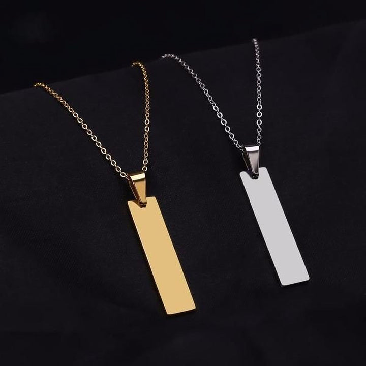 Minimalist - Custom Engraved Tag Necklace - HouseofLx18K Yellow Gold