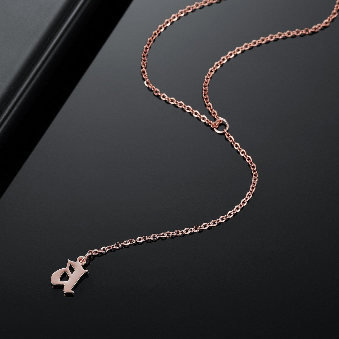 Sparkle - Custom Initial Lariat Necklace - HouseofLx-18K Rose Gold