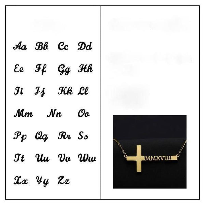 Saint - Custom Cross Necklace - HouseofLx18K Rose Gold