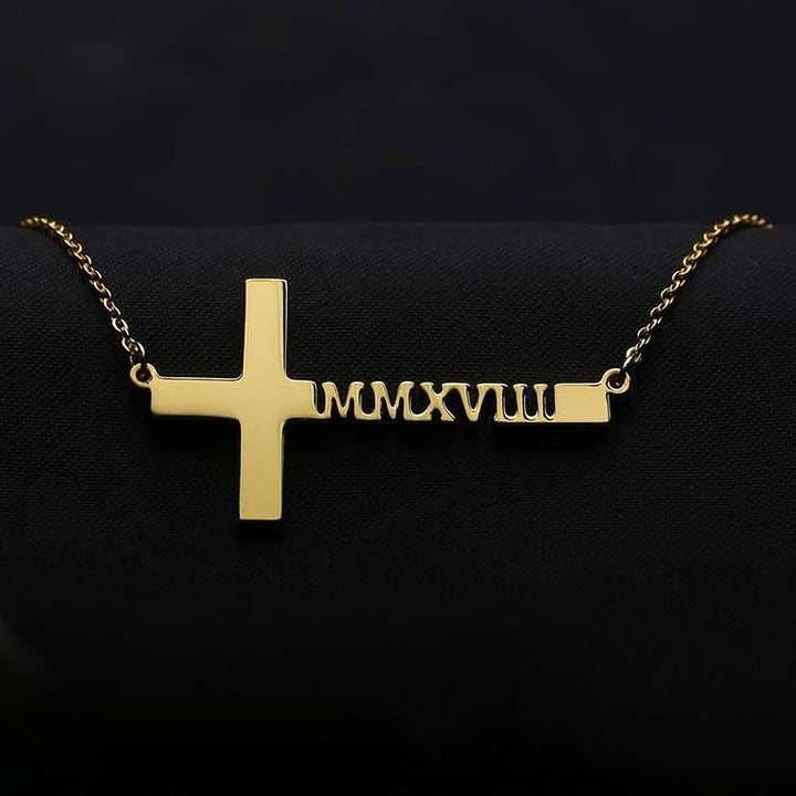 Saint - Custom Cross Necklace - HouseofLx18K Yellow Gold