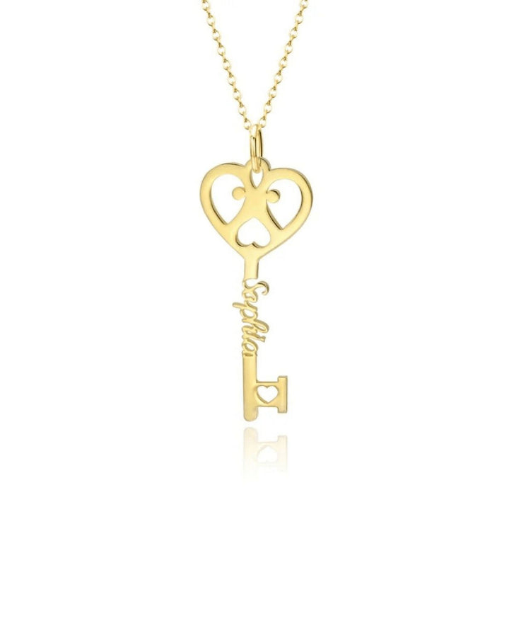 Key To My Heart - Custom Necklace - HouseofLx - 18K Yellow Gold