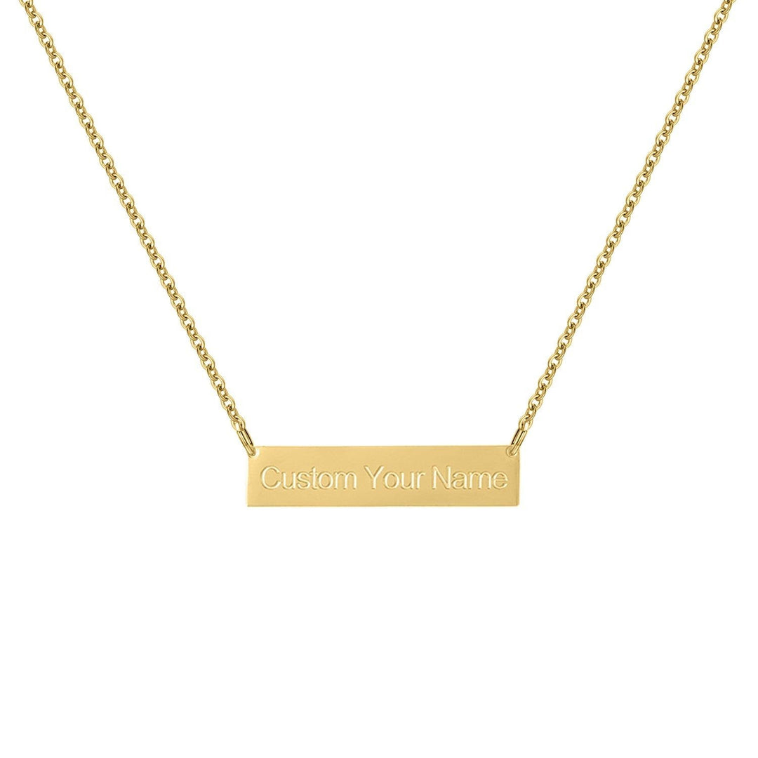 Raise The Bar - Deep Engraved Custom Necklace - HouseofLx-18K Yellow Gold