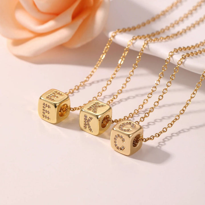 Lucky Dice - Custom Initial Necklace - HOUSE OF LX - 18K Yellow Gold