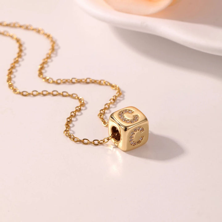 Lucky Dice - Custom Initial Necklace - HOUSE OF LX - 18K Yellow Gold