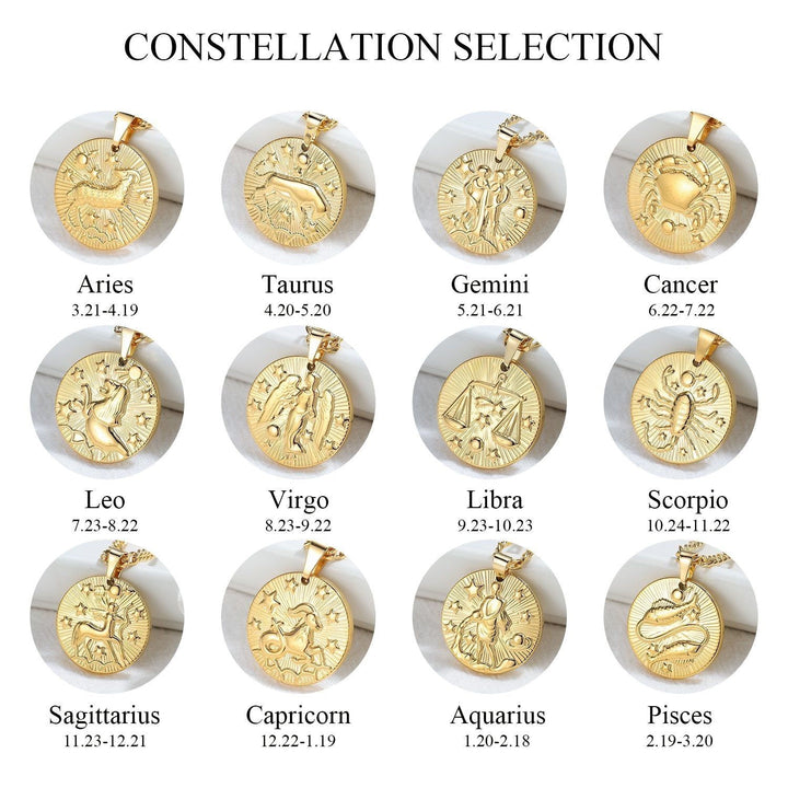 My Zodiac - Star Sign Necklace - HouseofLx-18K Yellow Gold