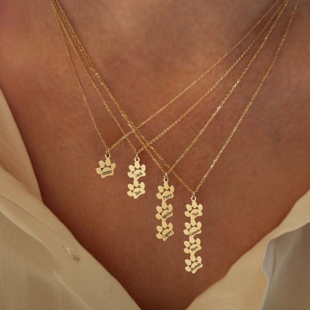 Luxe Paws - Custom Name Necklace - HouseofLx - 18K Yellow Gold