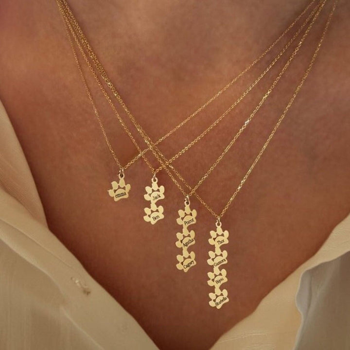 Luxe Paws - Custom Name Necklace - HouseofLx - 18K Yellow Gold