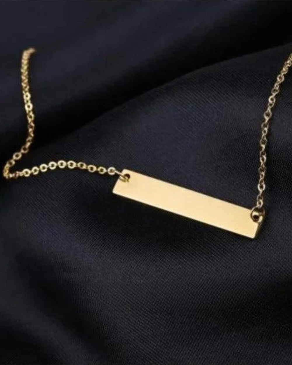 Set The Bar - Custom Engraved Necklace - HouseofLx18K Yellow Gold