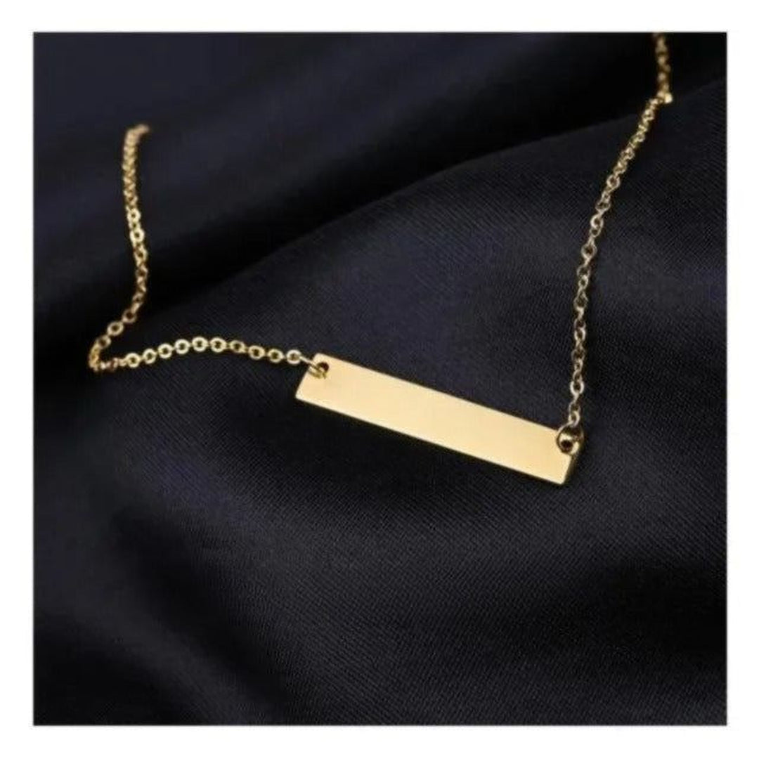 Set The Bar - Custom Engraved Necklace - HouseofLx18K Yellow Gold