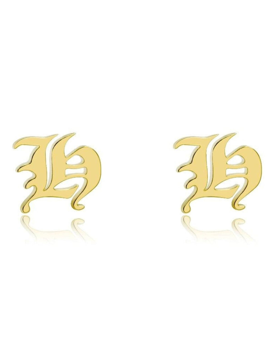 Supreme - Custom Letter Earrings - HouseofLx-18K Yellow Gold