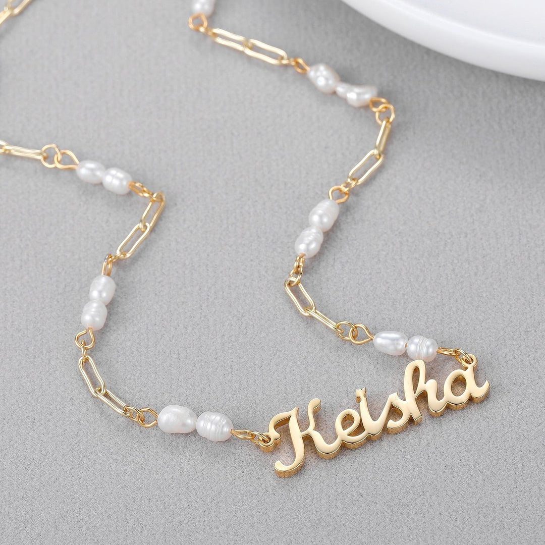 Rebel - Freshwater Pearls Custom Necklace - HouseofLx-18K Rose Gold