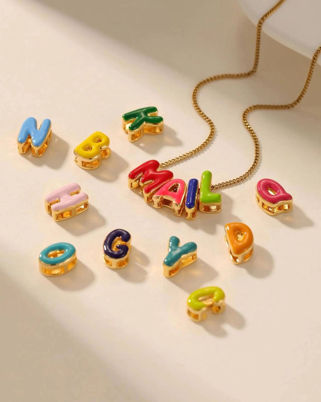 Rainbow Candy - Enamel Custom Necklace - HOUSE OF LX - 18K Yellow Gold
