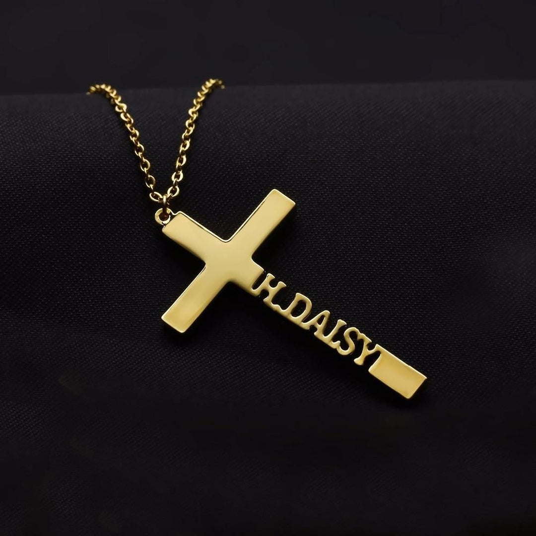Saint - Custom Cross Necklace - HouseofLx18K Yellow Gold
