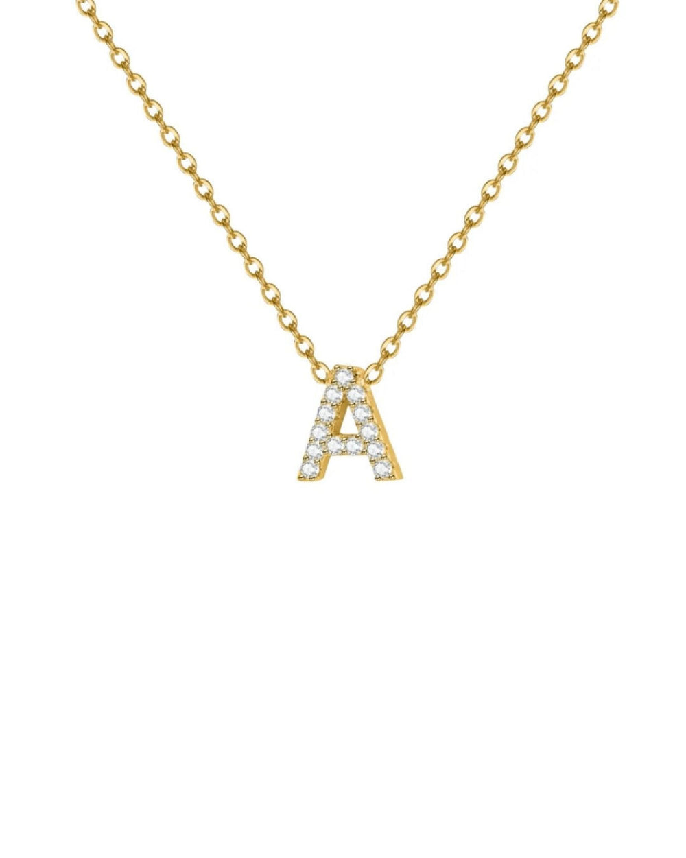 Celestial - Custom Iced Out Initials Necklace - HOUSE OF LX - 18K Yellow Gold