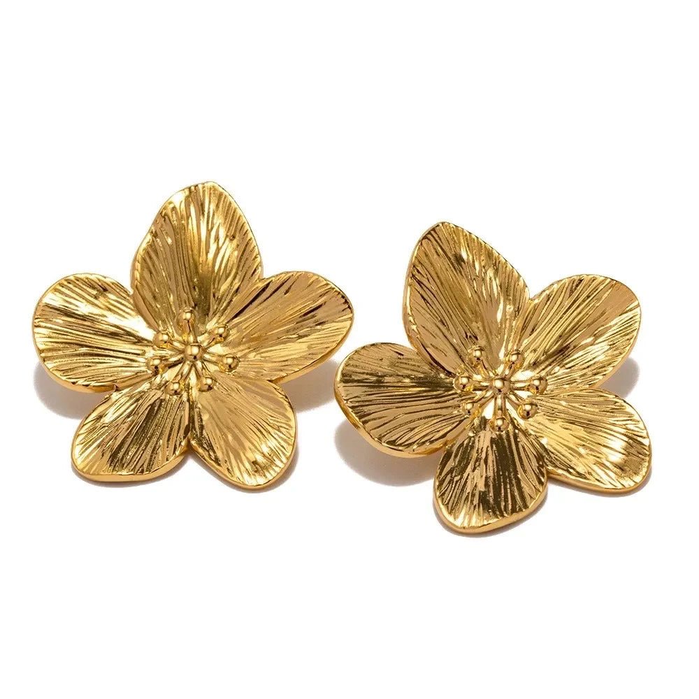 Fantasy - Flower Earrings - HouseofLx-Gold