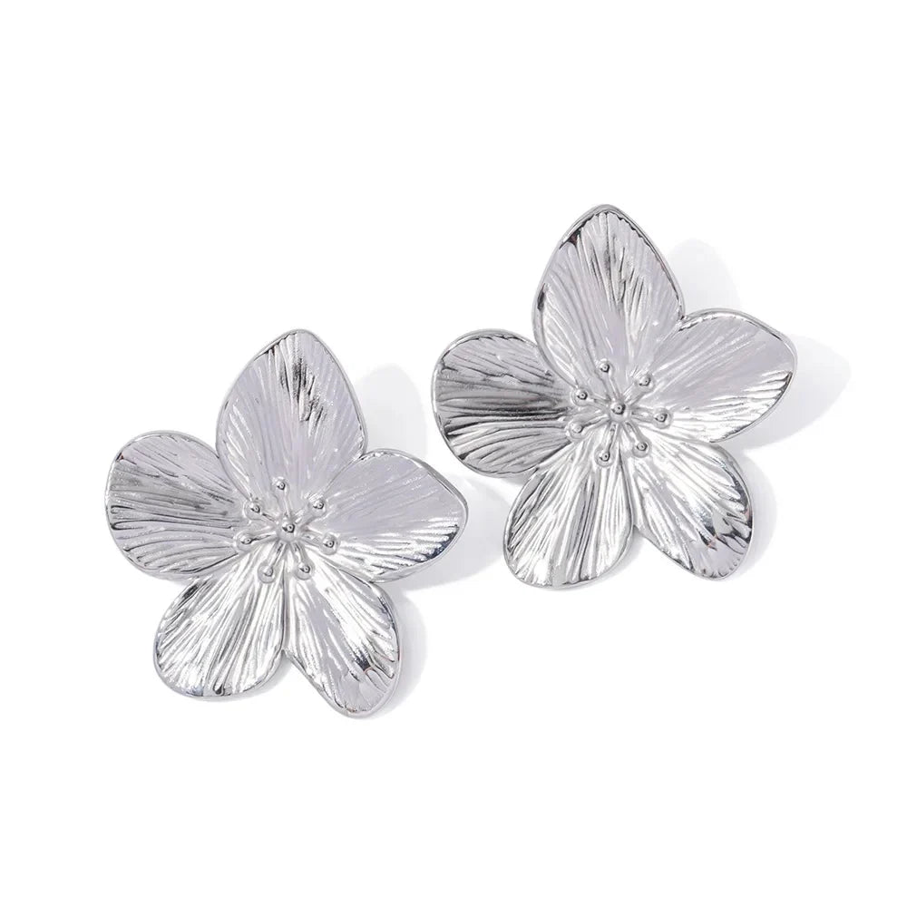 Fantasy - Flower Earrings - HouseofLx-Silver