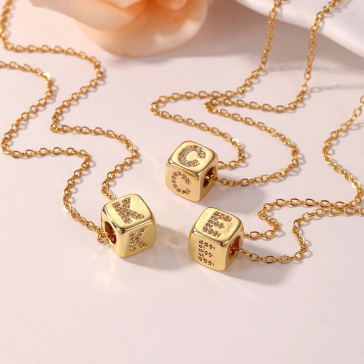 Lucky Dice - Custom Initial Necklace - HOUSE OF LX - 18K Yellow Gold