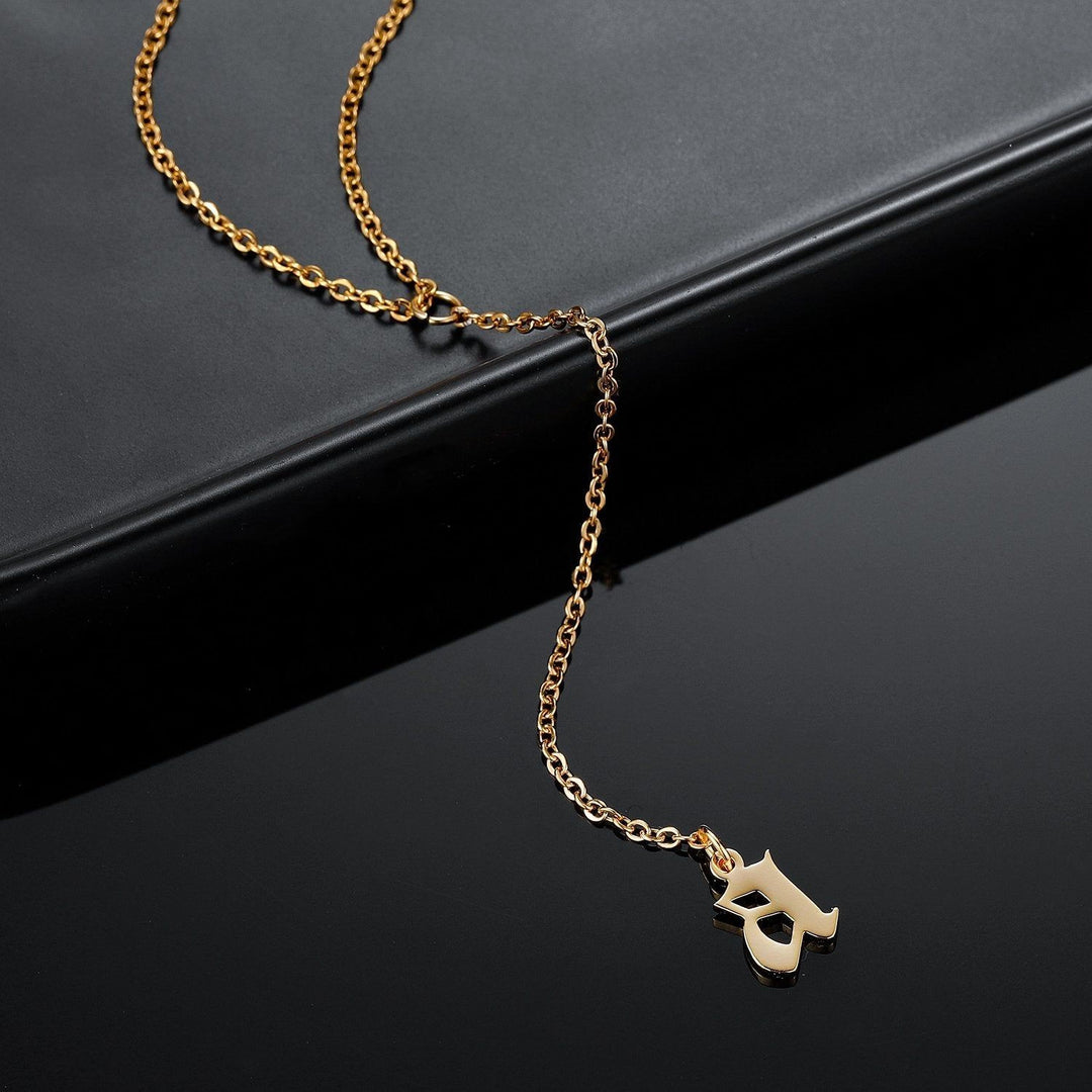 Sparkle - Custom Initial Lariat Necklace - HouseofLx-18K Yellow Gold