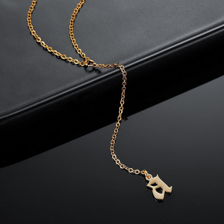 Sparkle - Custom Initial Lariat Necklace - HouseofLx-18K Yellow Gold