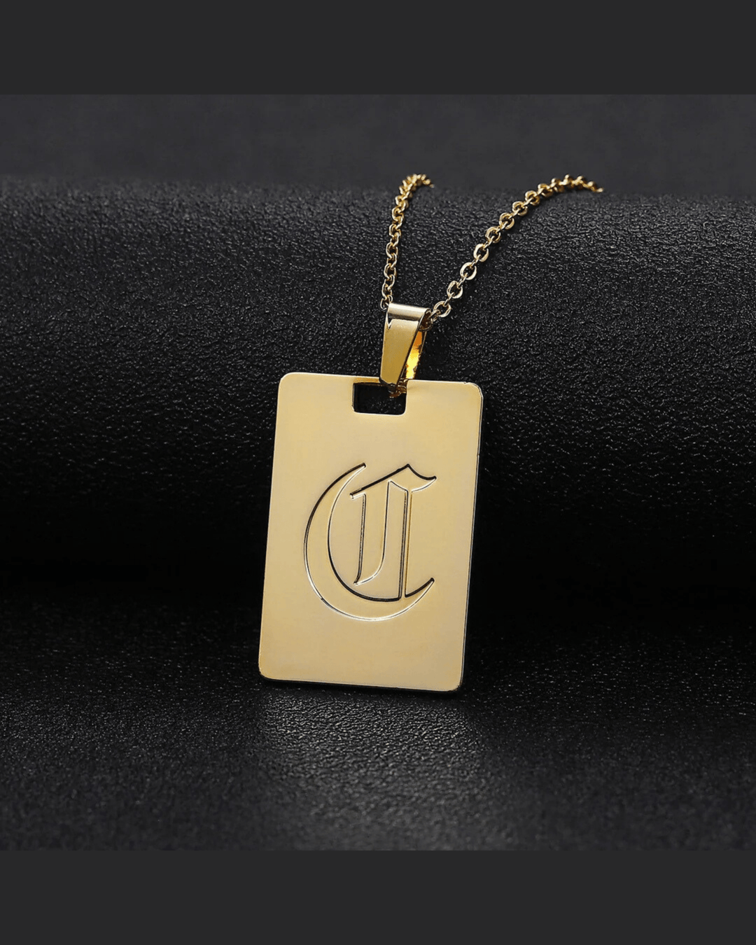 Hypebeast - Custom Initial Tag Necklace - HouseofLx - 18K Yellow Gold - 45cm length