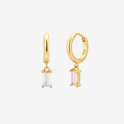 Hypnotic - White Stone Earrings - HouseofLx - 18K Yellow Gold