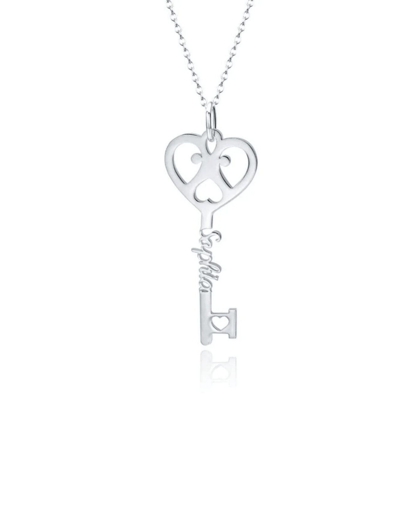 Key To My Heart - Custom Necklace - HouseofLx - 18K White Gold