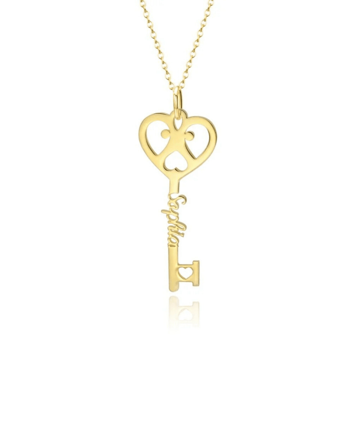 Key To My Heart - Custom Necklace - HouseofLx - 18K Yellow Gold