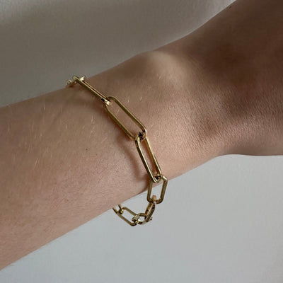 Luxe - Paperclip Chain Bracelet - HouseofLx - 18K Yellow Gold