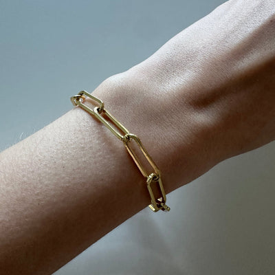 Luxe - Paperclip Chain Bracelet - HouseofLx - 18K Yellow Gold