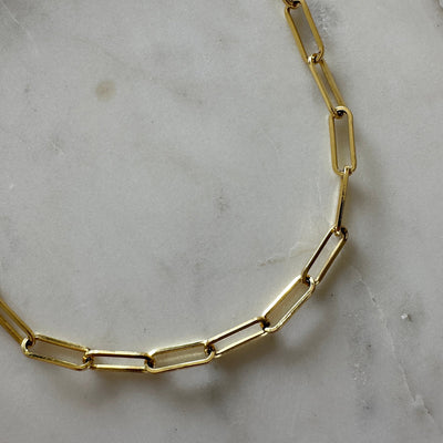 Luxe - Paperclip Chain Necklace - HouseofLx - 18K Yellow Gold