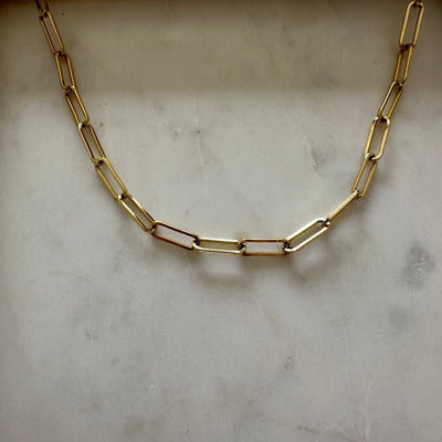 Luxe - Paperclip Chain Necklace - HouseofLx - 18K Yellow Gold