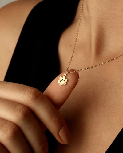 Luxe Paws - Custom Name Necklace - HouseofLx - 18K Yellow Gold