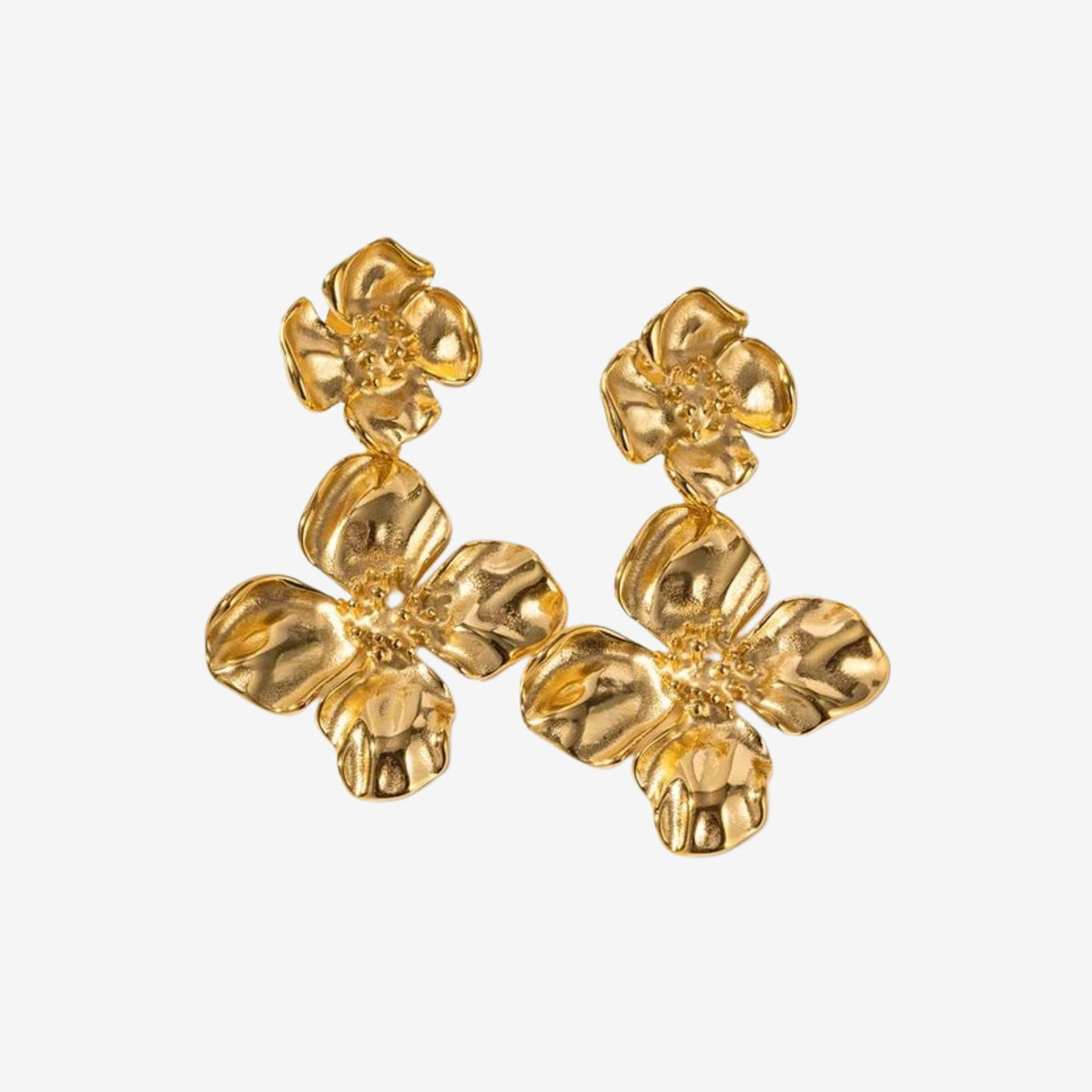 Midnight Fantasy - Flower Earrings - HouseofLx - Gold