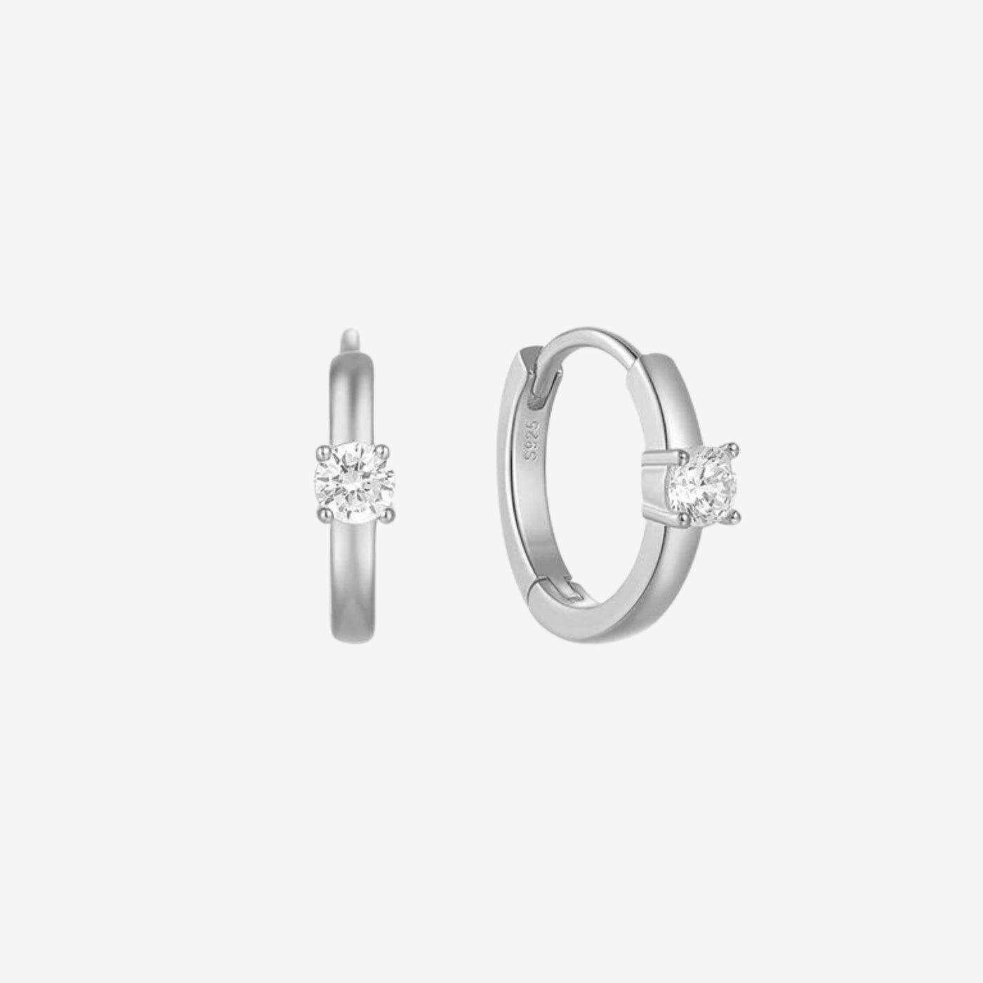 Princess - Huggie Earrings - HouseofLx - 18K White Gold