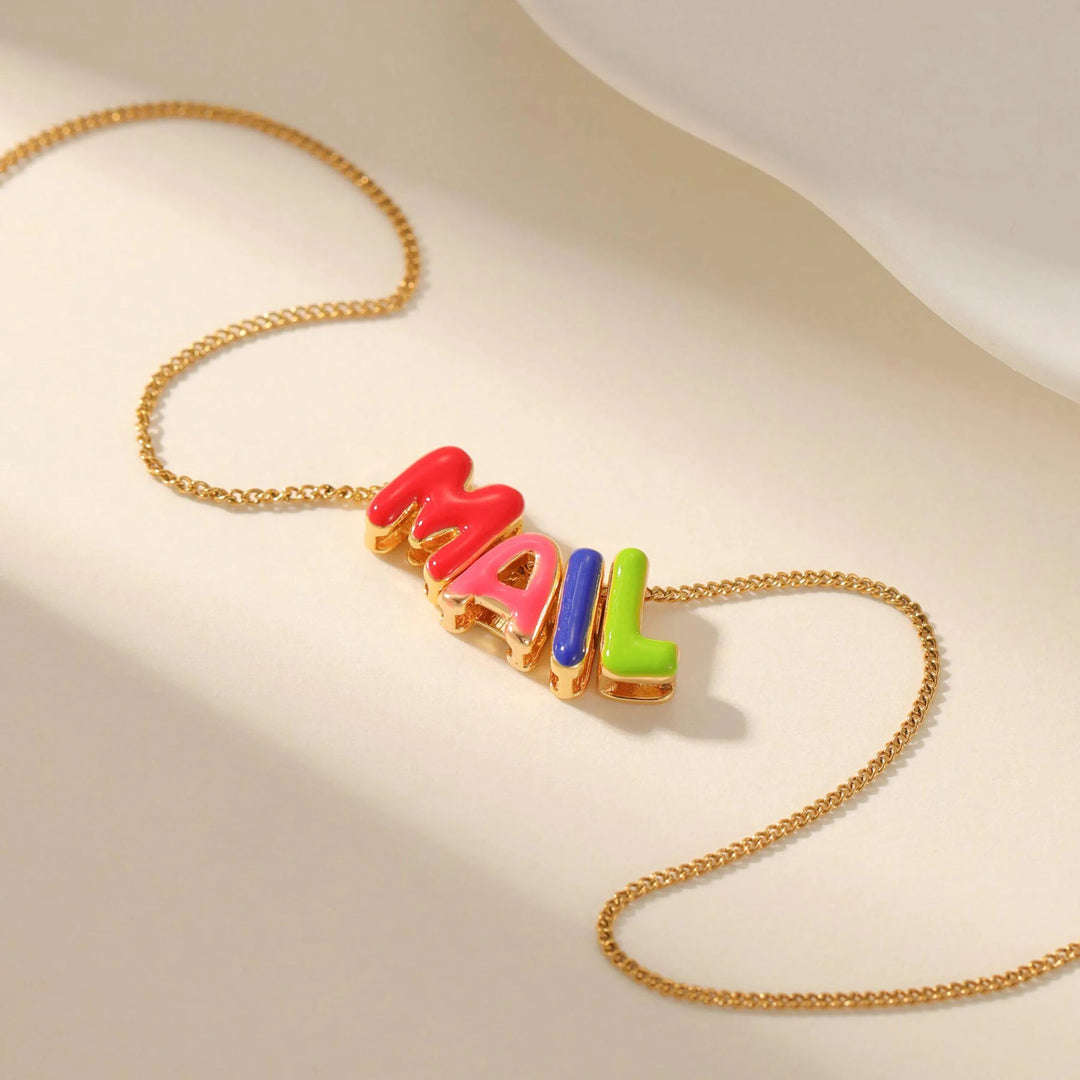 Rainbow Candy - Enamel Custom Necklace - HOUSE OF LX - 18K Yellow Gold