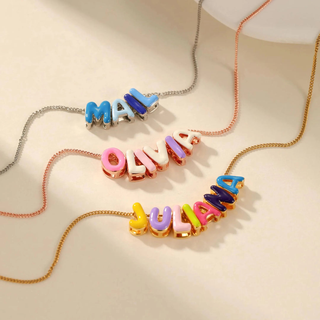 Rainbow Candy - Enamel Custom Necklace - HOUSE OF LX - 18K Yellow Gold