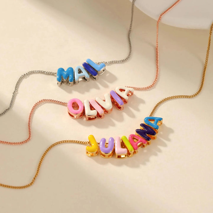 Rainbow Candy - Enamel Custom Necklace - HOUSE OF LX - 18K Yellow Gold