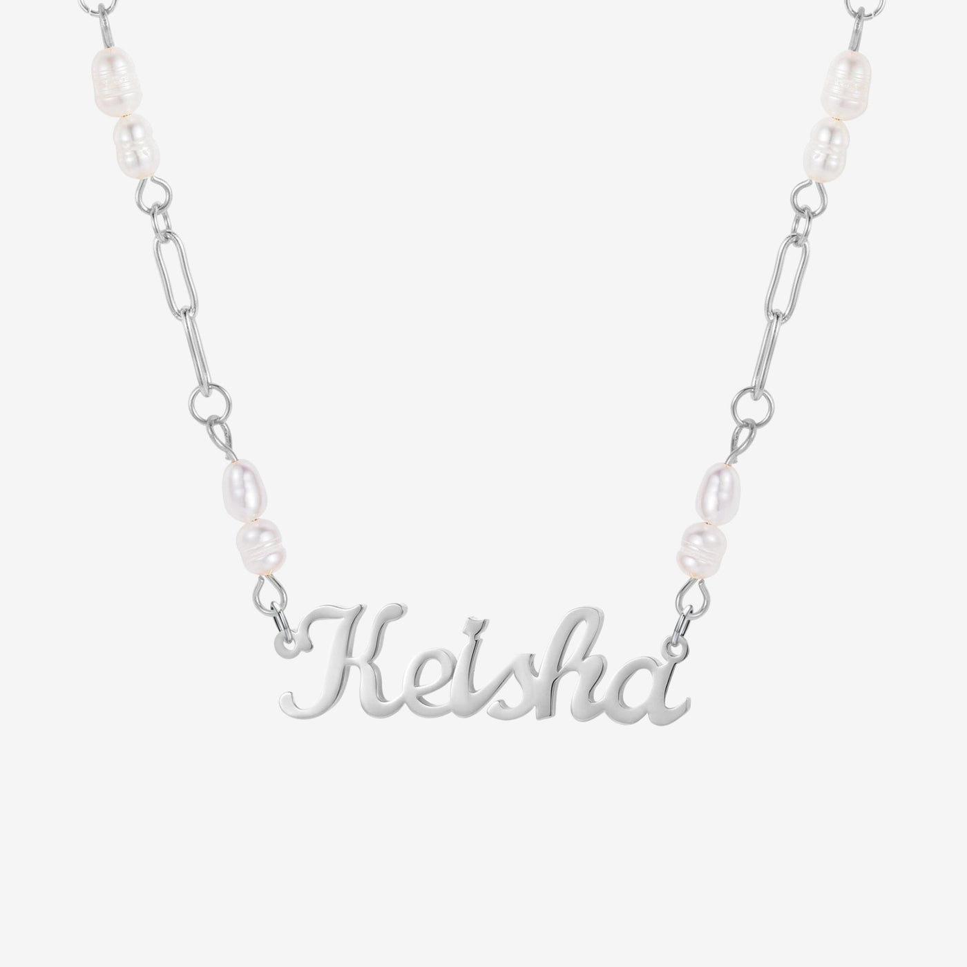 Rebel - Freshwater Pearls Custom Necklace - HouseofLx - 18K White Gold