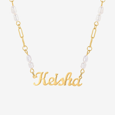 Rebel - Freshwater Pearls Custom Necklace - HouseofLx - 18K Yellow Gold