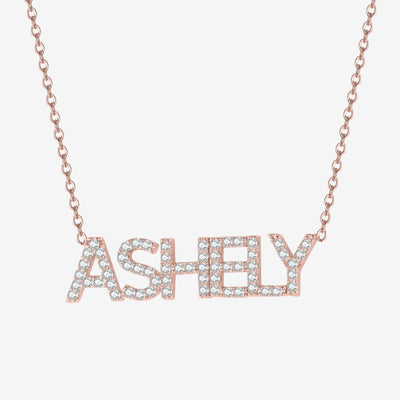 ROYAL - CZ DIAMOND CUSTOM NECKLACE - HouseofLx - 18K Rose Gold