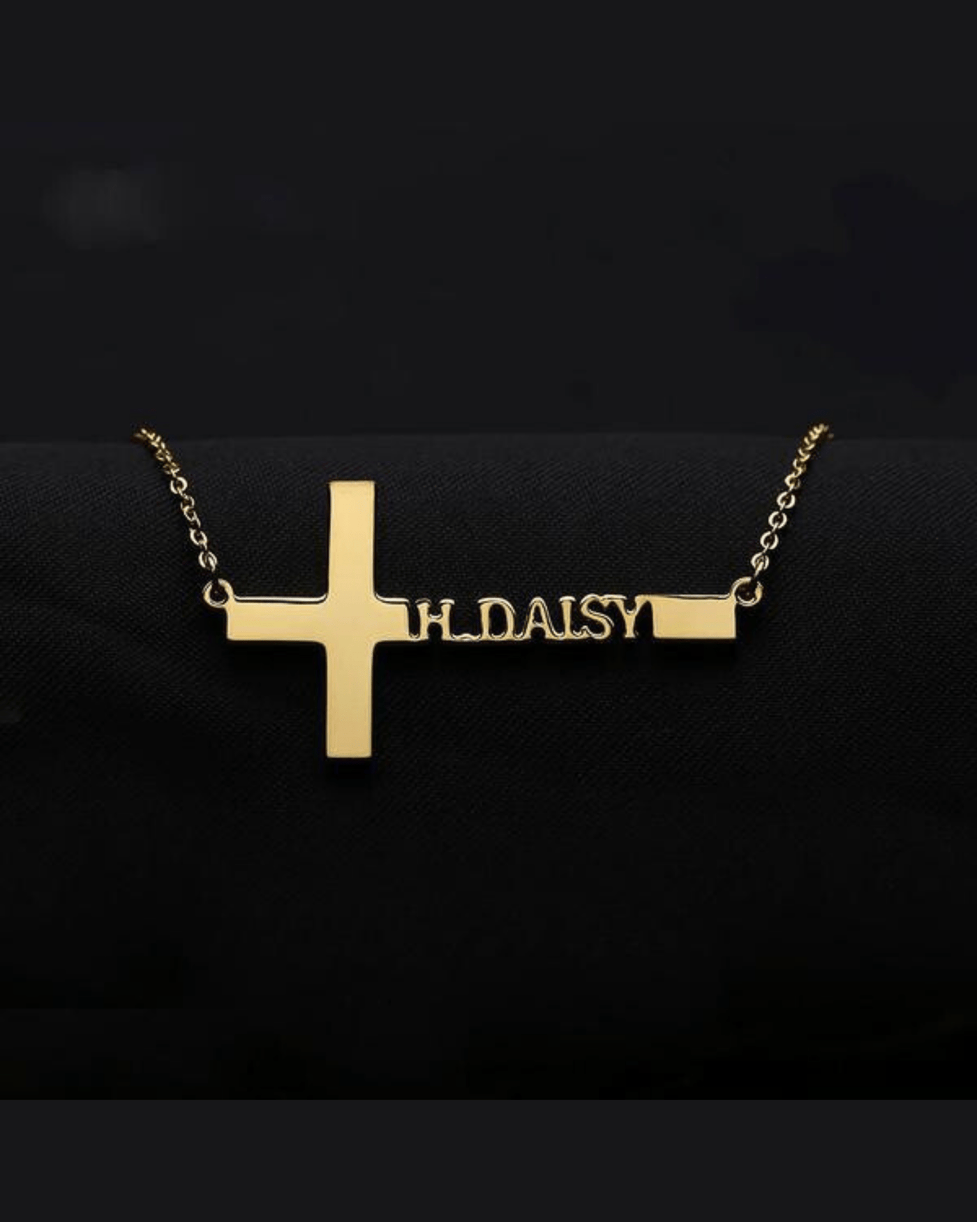 Saint - Custom Cross Necklace - HouseofLx - 18K Yellow Gold